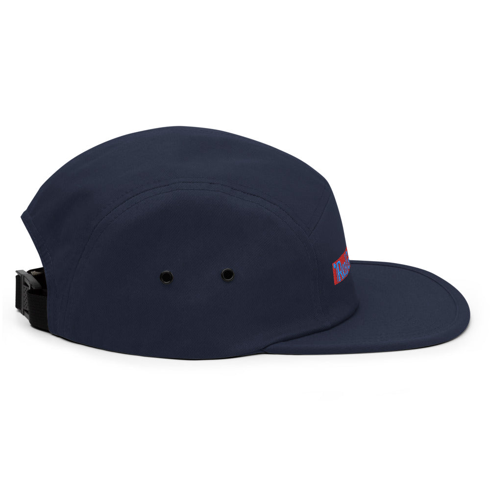 Navy 5-panel Golf Hat with RealGolfers logo embroidered on Front