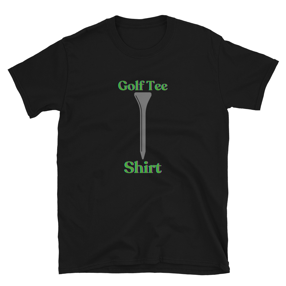 Black T-Shirt With a golf tee on it