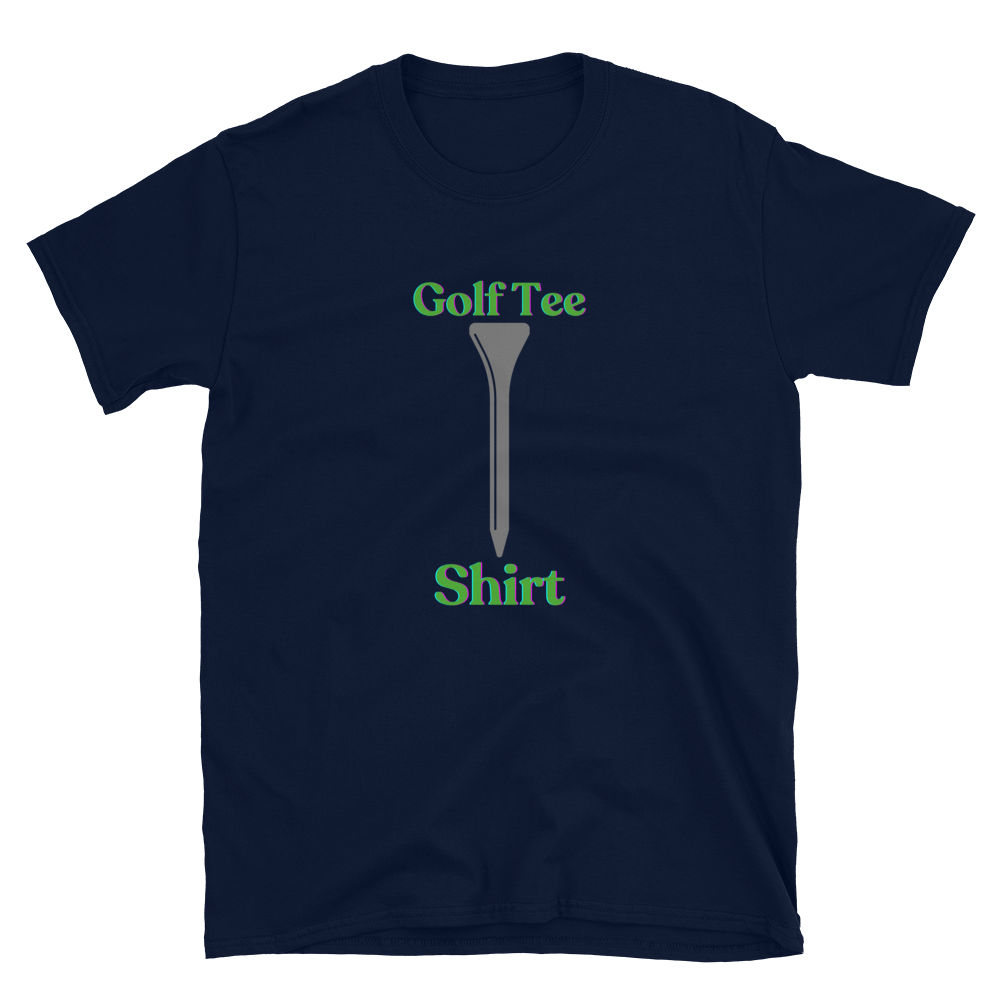 Navy T-Shirt With a golf tee on it