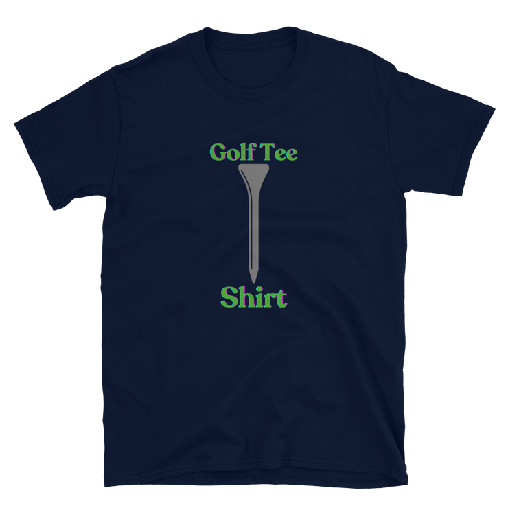 Navy T-Shirt With a golf tee on it