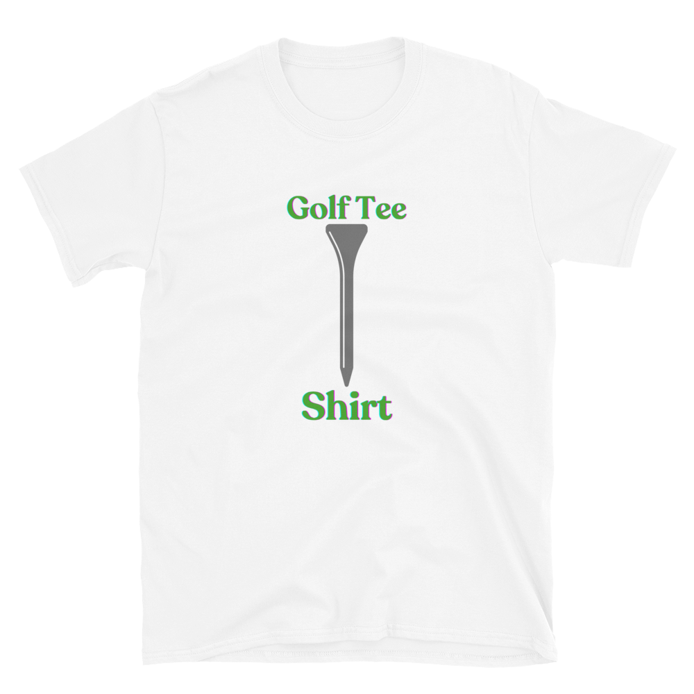 White T-Shirt With a golf tee on it