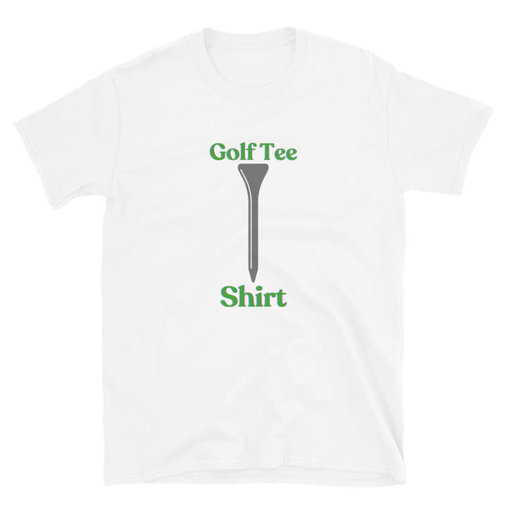 White T-Shirt With a golf tee on it