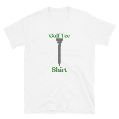 White T-Shirt With a golf tee on it