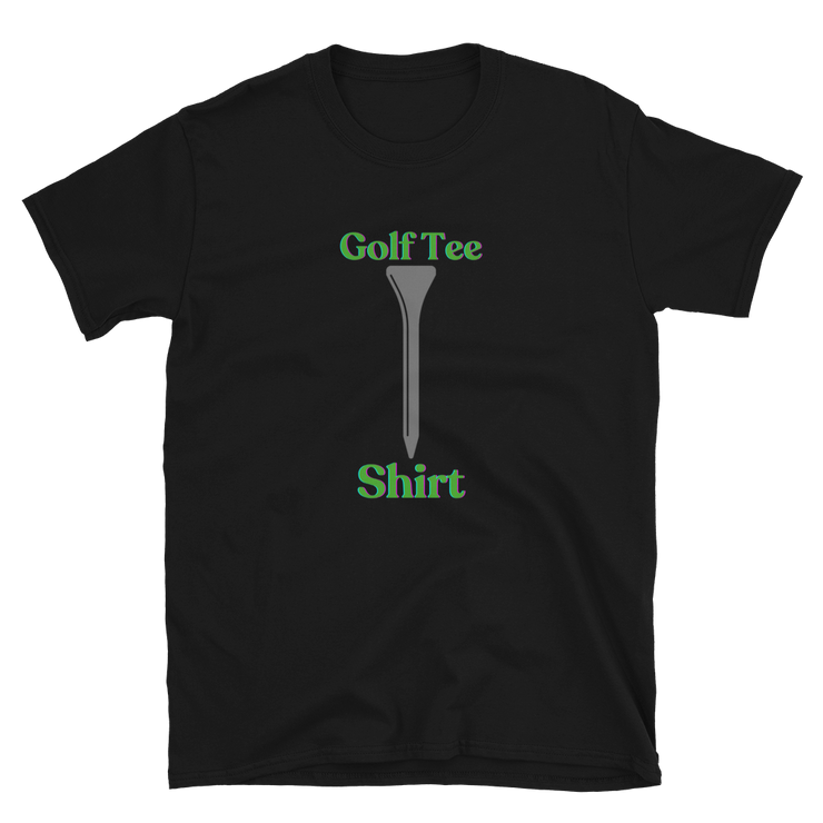 Black T-Shirt With a golf tee on it