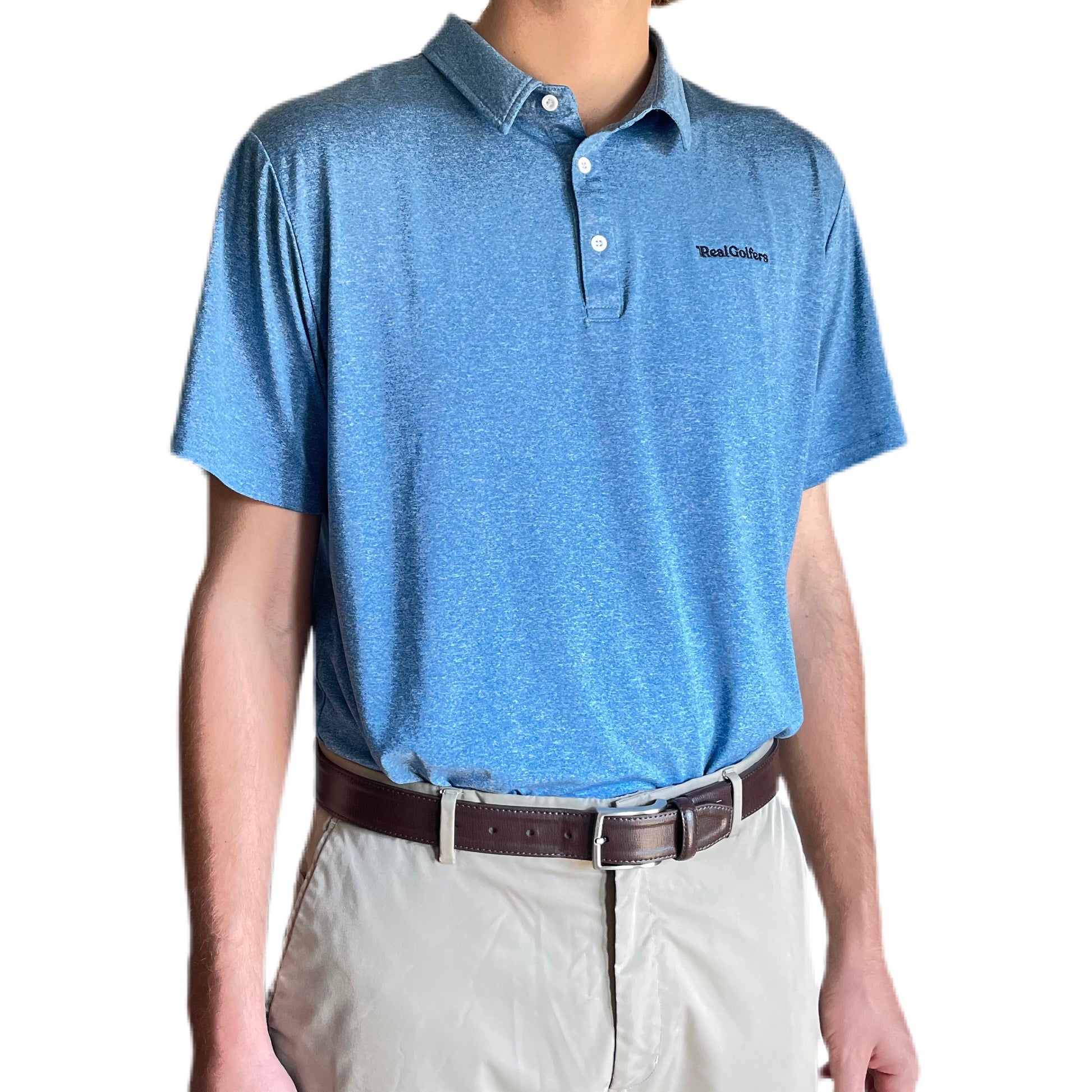  Blue Fabric Blend Golf Shirt