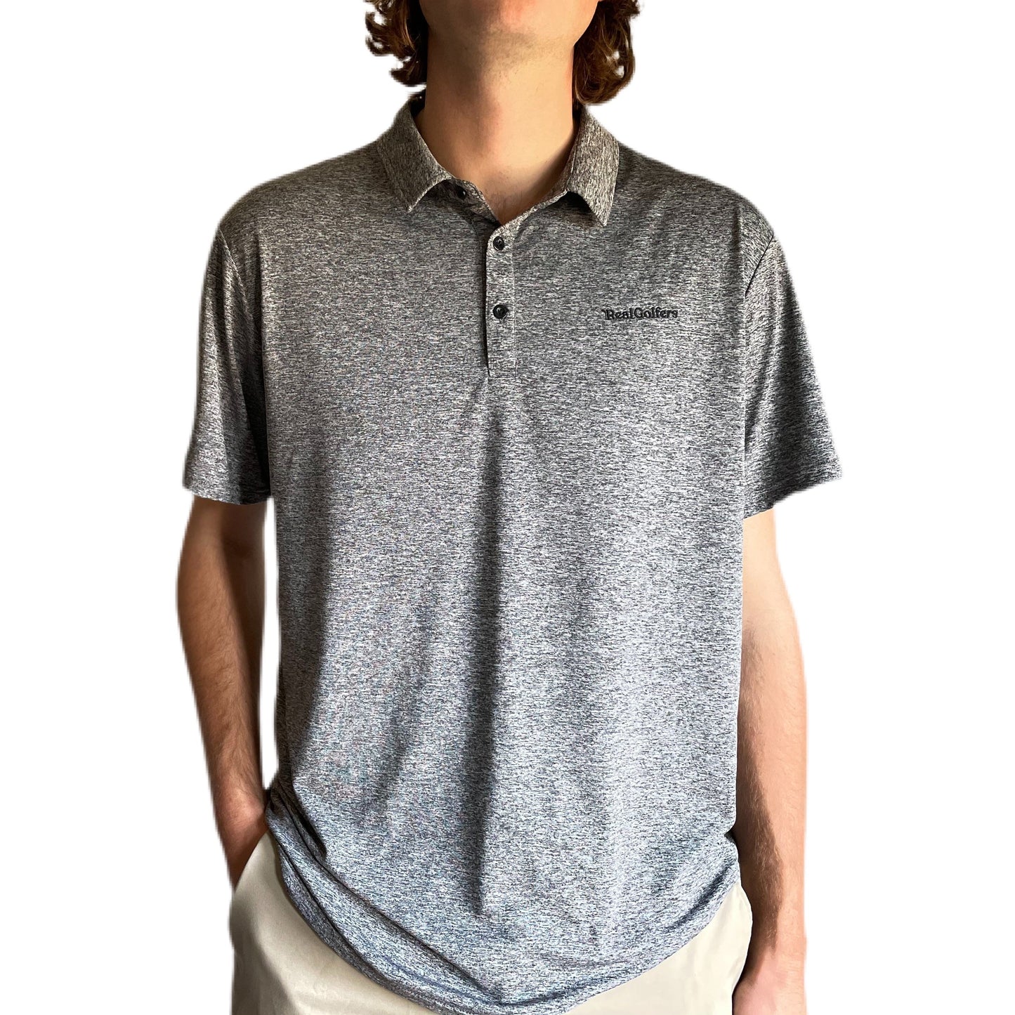 Grey  Fabric Blend Golf Shirt