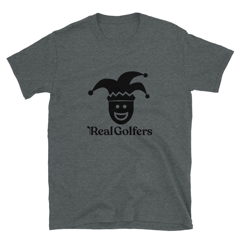 Heather Grey T-Shirt With RealGolfers Logo and Happy Face